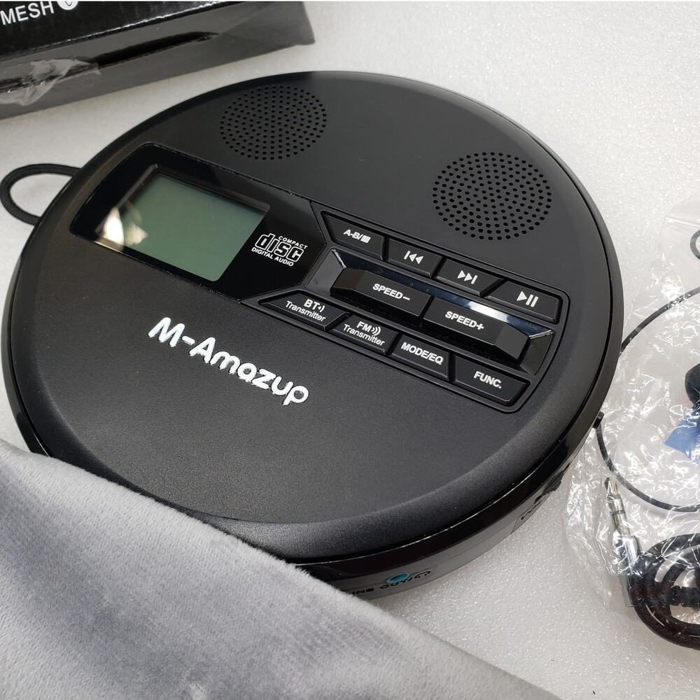 M-Amazup Portable CD Player with Earphones & Carrying Pouch Model C-971 Black